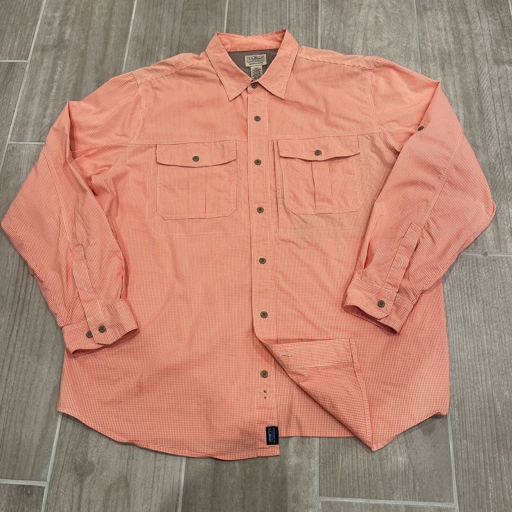 LL BEAN Men’s Button Up Dress Shirt Size XXL